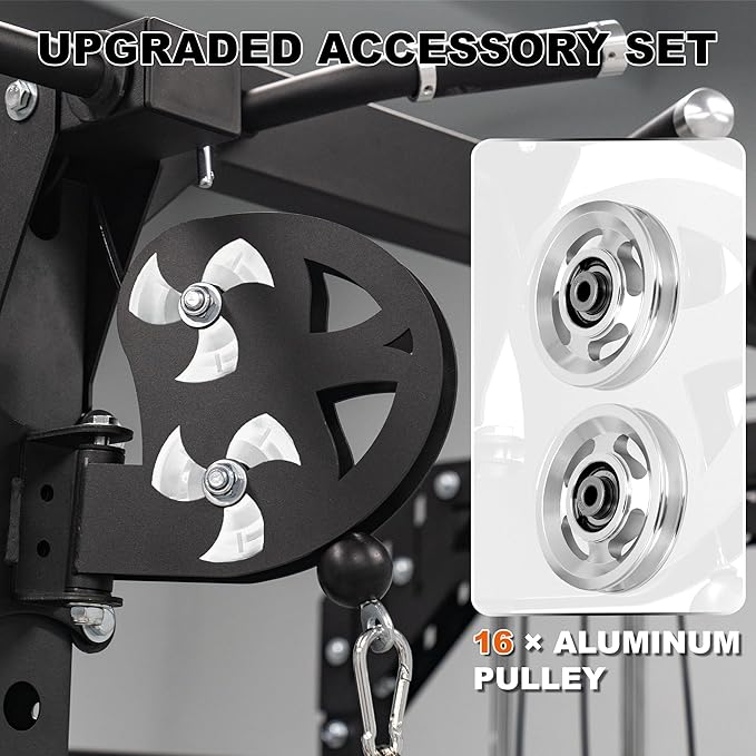 Power Rack for Home Gym – 2000LB Capacity Multifunction Squat Rack with Cable Crossover, Includes 16 Professional attachments for Home Gym Strength Training, P63 Rampage