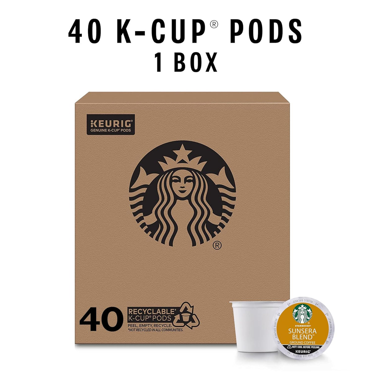 Starbucks K-Cup Coffee Pods, Sunsera Blend For Keurig Coffee Makers, 100% Arabica, 1 Box (40 Pods)