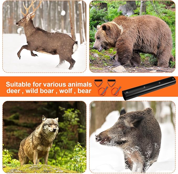 2 Pcs Deer Drag Sleds Deer Sled Game Hauler with 2 Pcs Heavy Duty Drag Strap for Duck Hunting Ice Fishing Accessories Rope Pulling Harness for Hunting Gift