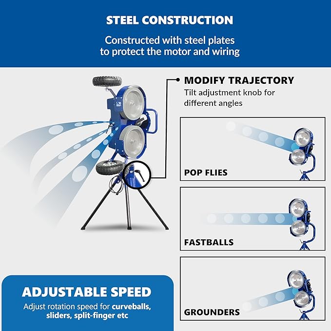 BATA Baseball Wheel Pitching Machine, Youth and Adult Automatic Pitch Machine for Baseballs, Practice Training Equipment