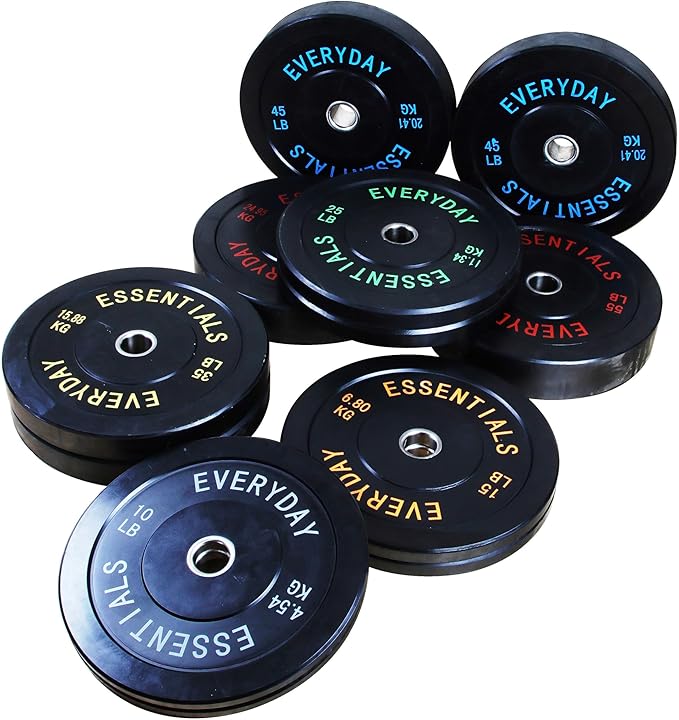 2-Inch Olympic Bumper Plates, Perfect Weight Plates for Weightlifting and Strength Training, Multiple Weights Available