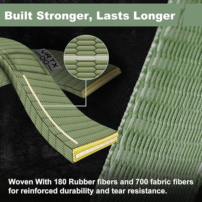 VRTX Stretch Straps for Exercise | Yoga & Pilates Stretching Bands w/ 7 Loops | Resistance Bands for Fitness Workout, Home Gym, Physical Therapy | Soft Cloth, Durable