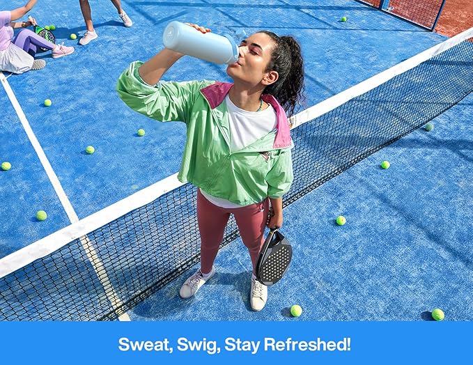 40 oz Insulated Water Bottle with 2-in-1 Straw and Spout Lid, Keep Cold 24H, Leak-Proof, BPA-Free, Double Wall Stainless Steel Water Bottle for Sports, Gym, Travel, and School (Sea Breeze)