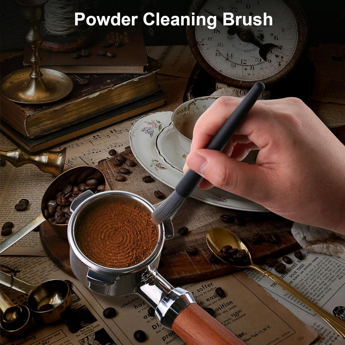 54mm Espresso Tamper Set, 5-IN-1 Espresso Accessories Kit with Coffee Tamper, WDT Tool, Dosing Funnel, Non-slip Mat and Cleaning Brush