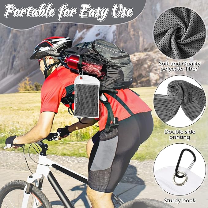 20 Pcs Cooling Towel 40" x 12" Ice Towel for Neck and Face Microfiber Chilly with Bag Breathable Yoga Gym Stay Cool Towels Sweat Rag for Workout Running Camping Pilates Beach Accessories (Dark Gray)