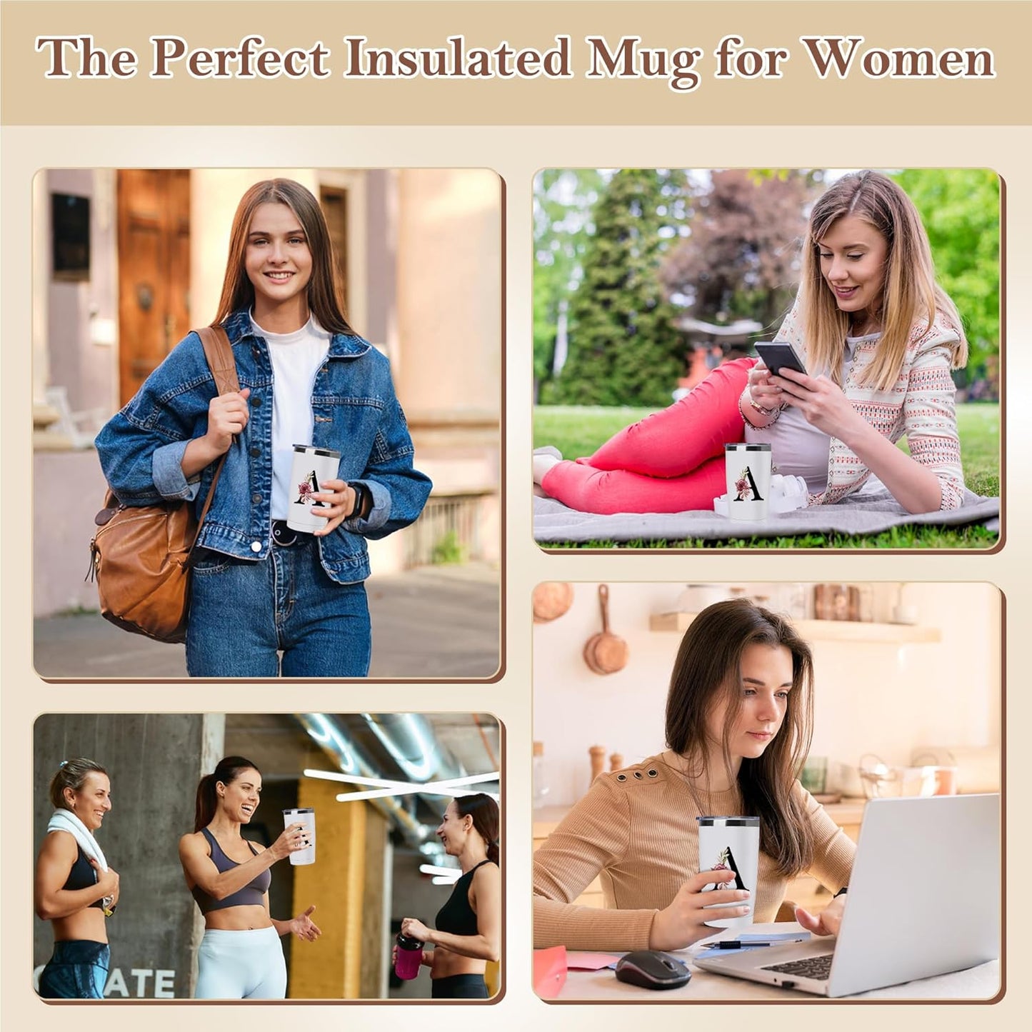 20 Oz Insulated Coffee Cup with Lid Car Tumbler Travel Mug Women Birthday Christmas Xmas Day Holiday Female Boss Teacher Aunt Big Small Sister Law Mother Step Mother Wedding Groom Bride Officiant Gift
