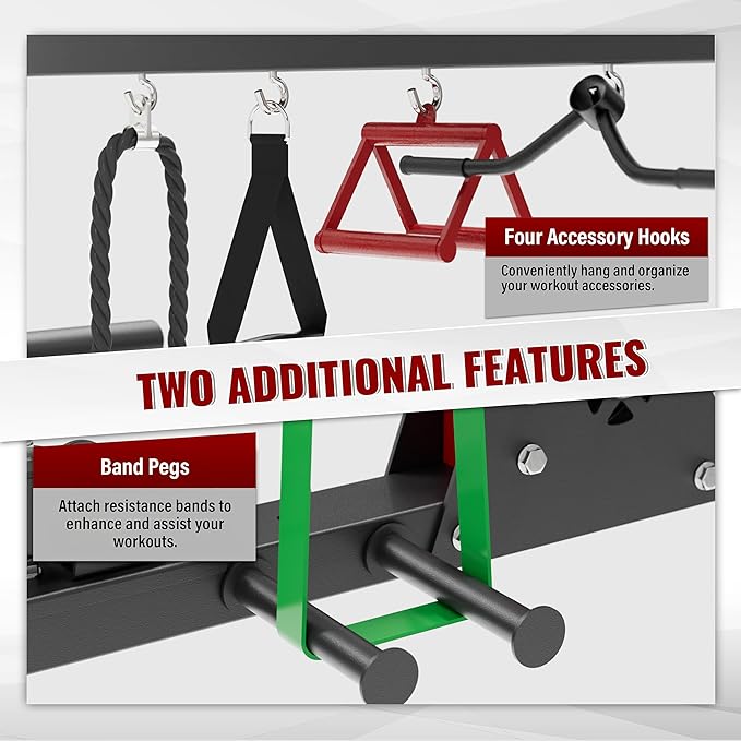 MAJOR FITNESS F22 Power Rack, 1600lbs All-in-One Squat Rack with Cable Crossover, Dual Pulley System, Heavy-Duty Steel Frame, Attachments & Storage for Home Gym Strength Training