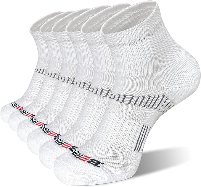 BERING Men's Athletic Ankle Socks Cushioned Quarter Running (6 Pairs)