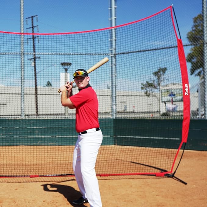12x9ft / 16x10ft Barricade Backstop Net, Ball Sports Barrier, Practice Net for Baseball, Softball, Lacrosse, Soccer, Basketball and More