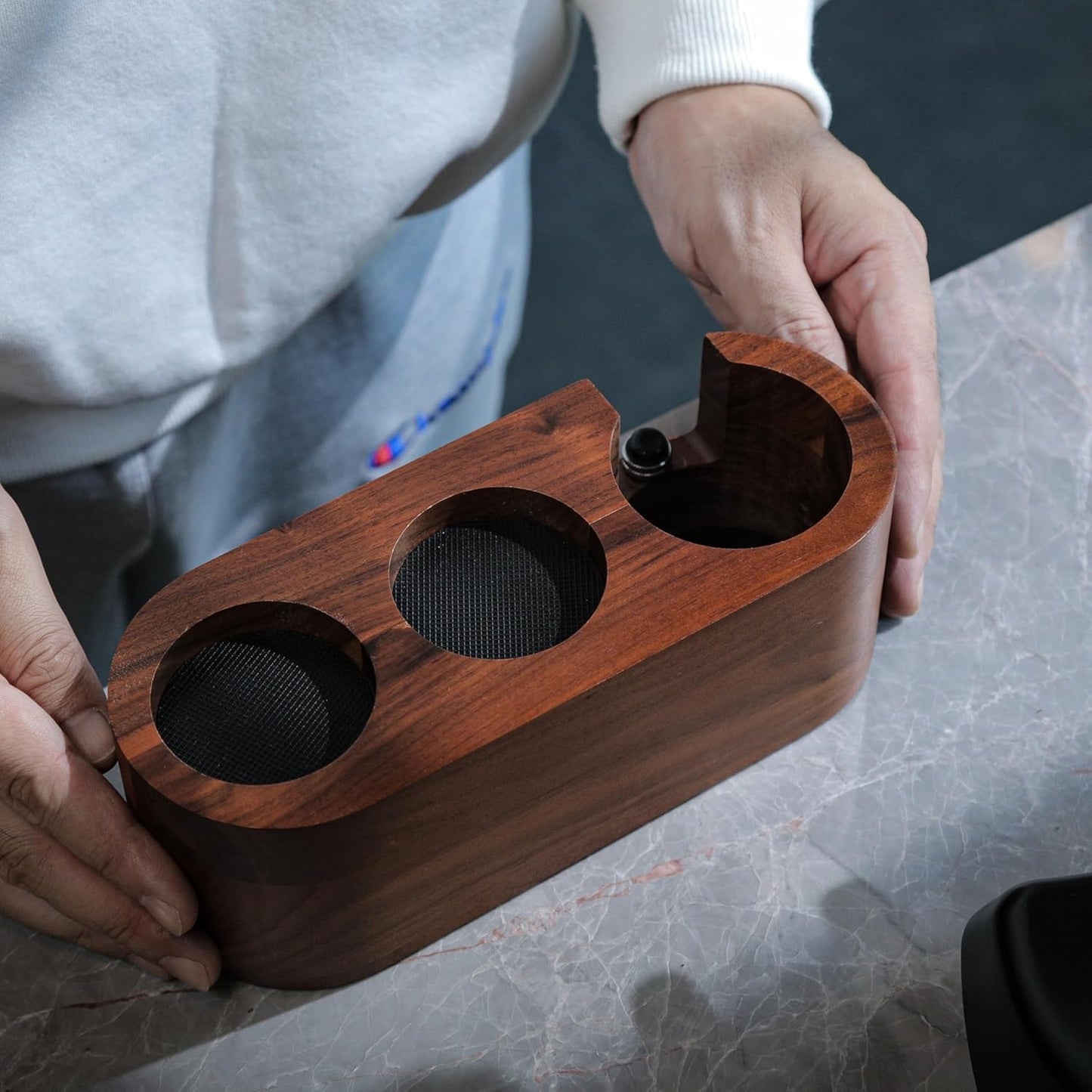 54mm Breville Coffee Tamper Set – Rosewood Tamping Station, Calibrated Tamper, Distribution Tool, Bottomless Portafilter & Digital Espresso Scale