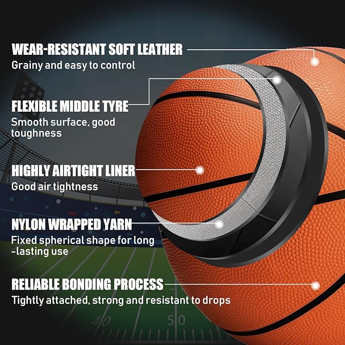 8 Pcs Sports Balls Set Include Basketball Football Soccer Volleyball with 2 Sport Equipment Bags 2 Pumps for Teens Youth Adult Outdoor Operation Christmas Ball Gifts