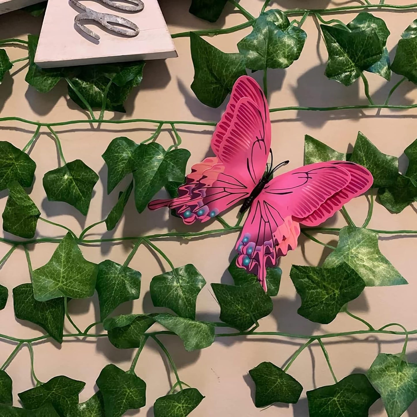 Butterfly Wall Decor 24/48 PCS, 3D Butterflies Stickers for Party Decorations with Magnets(Pink, 48)