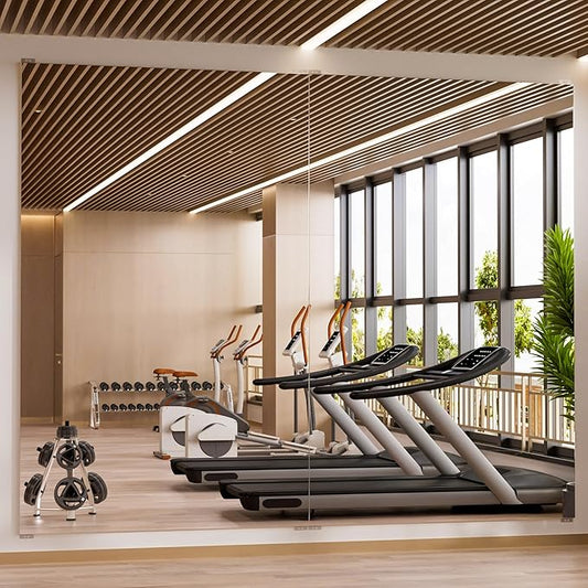 2PCS 75" X 47" Gym Mirror - Full Length Wall Mirror for Gyms, Dance Studios, Home and Yoga - Easy Installation, Ultra Light Shatterproof Nano Miorror Reduces 60% Commercial Insurance Costs, 5LB Each