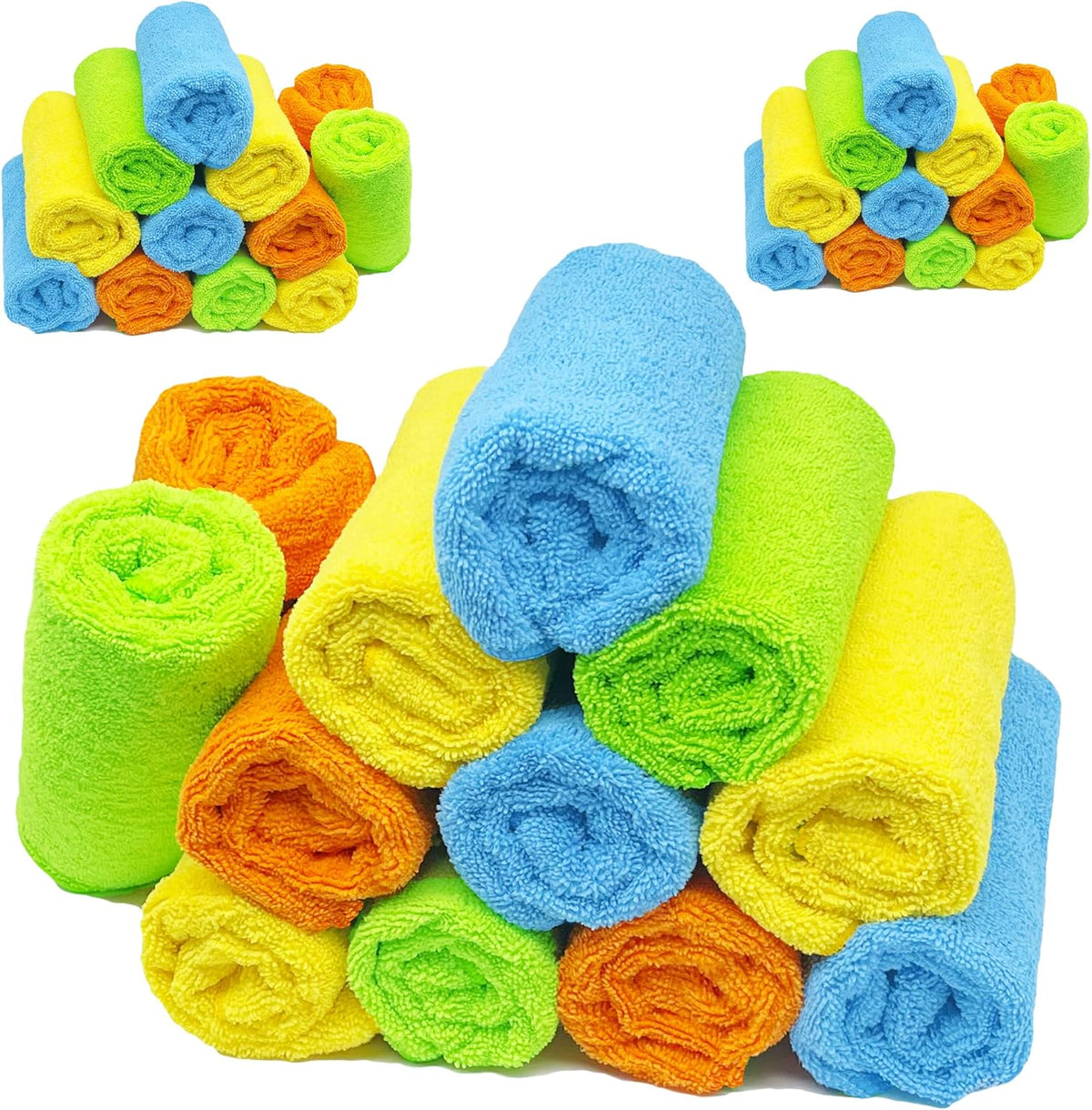 Microfiber Cleaning Cloths - 36 Pack, 16x16 Reusable, Lint-Free, Highly Absorbent Towels for Home, Kitchen, Car Detailing & Windows - Soft, Durable, Washable Cleaning Rags (Mix Color, 16" x 16")