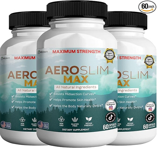 Aeroslim Max Natural Dietary Supplement, 60 Capsules, Maximum Strength, Vegan, Gluten Free, Non-GMO, Made in USA (3)