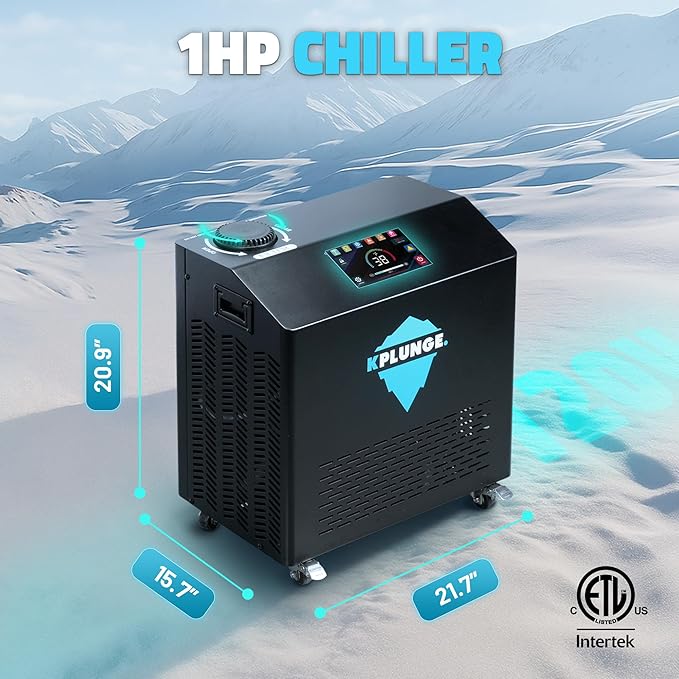 All-In-One Cold Plunge Chiller for Ice Bath | Gale Series 1 HP Water Chiller and Heater with WiFi, App and Touch Control, Ozone, Water Filter, Chiller for Indoor/Outdoor Use - Black