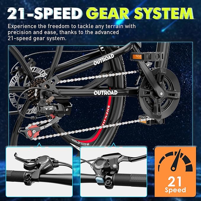 26 Inch Folding Mountain Bike, 21 Speed Full Suspension Bicycle with High-Carbon Steel, Dual Disc Brake Non-Slip Quick Release tire Folding Bicycle for Adults/Men/Women