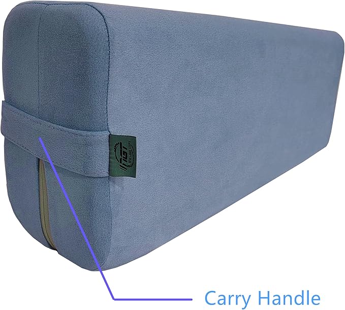 NGT new guide steps Yoga Bolster Pillow for Meditation and Support - Rectangular Yoga Cushion Foam Wedges Washable Suede Pillowcase for Men and Women with Carry Handles.…