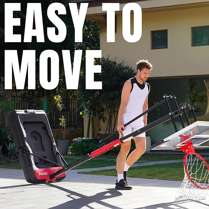 Basketball Hoop 4.7-10ft Adjustable Portable Basketball Goals System with 44-48 Inch Patented Angle Adjustable Backboard, for Kids Youth and Adults Outdoor Indoor Use