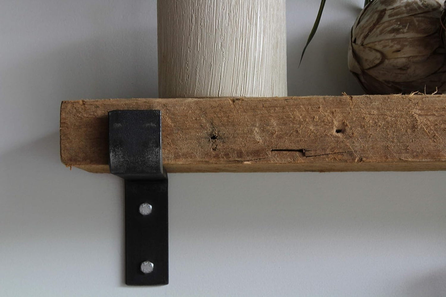 Urban Legacy Accent Shelves | Reclaimed Barn Plank | Set of 2 with Full Brackets (Natural 48"x 7"x 2")