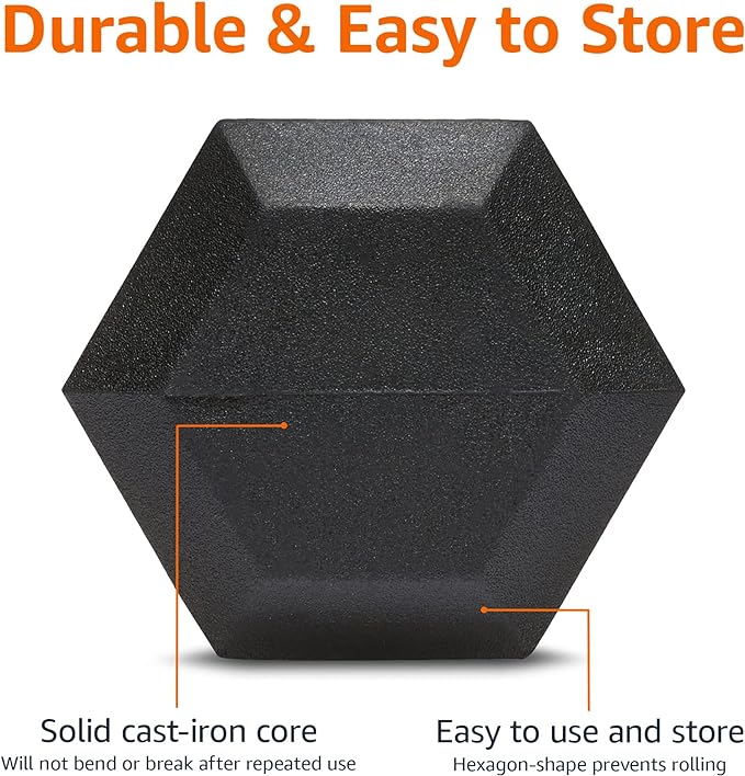 Amazon Basics Rubber Hex Dumbbell Hand Weight