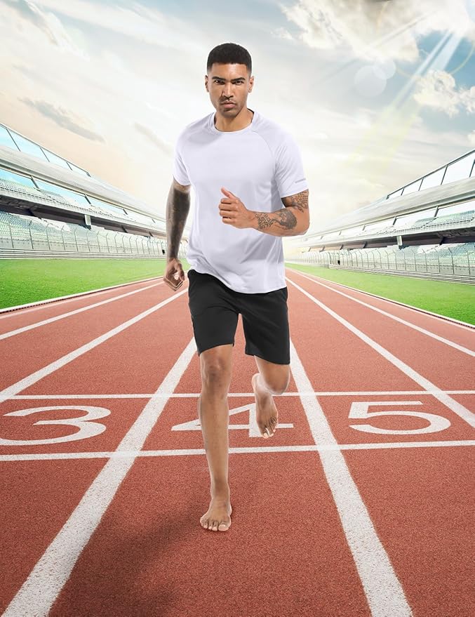 Boyzn 1, 3, 5 or 7 Pack Men's Workout Running Shirts, Dry Fit Moisture Wicking T-Shirt, Gym Athletic Short Sleeve Tee Shirts