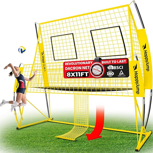 Adjustable Volleyball Training Net Equipment System 8x11 FT with Volleyball Practice for Adult Backyard Indoor Outdoor