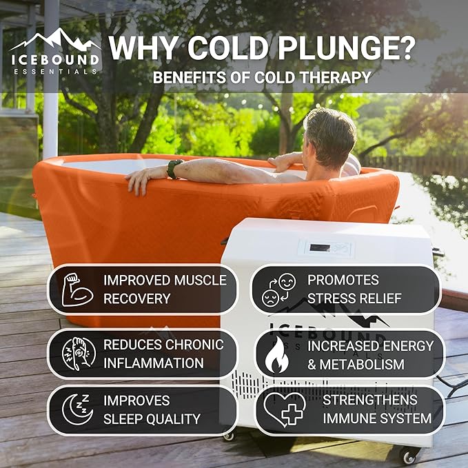 Big Tex Endurance Cold Plunge 155 Gallon Ice Bath Tub Chiller Compatible Connections Inflatable, Durable, Portable, Insulated Design