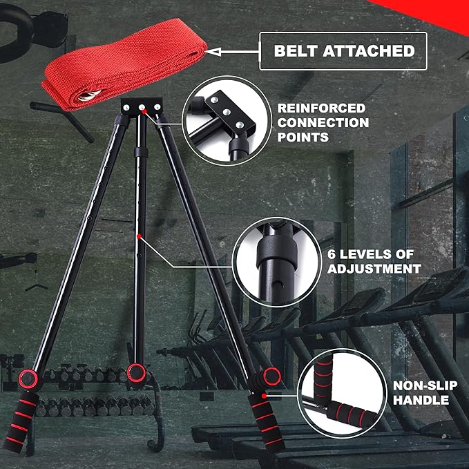 3 Bar Leg Stretcher for Splits and Adductor Stretch to Over 180°, Split Machine for Flexibility with 6 Regulations - Legs Spreader, Groin Stretcher, Ballet, with Padded Grips and Strap