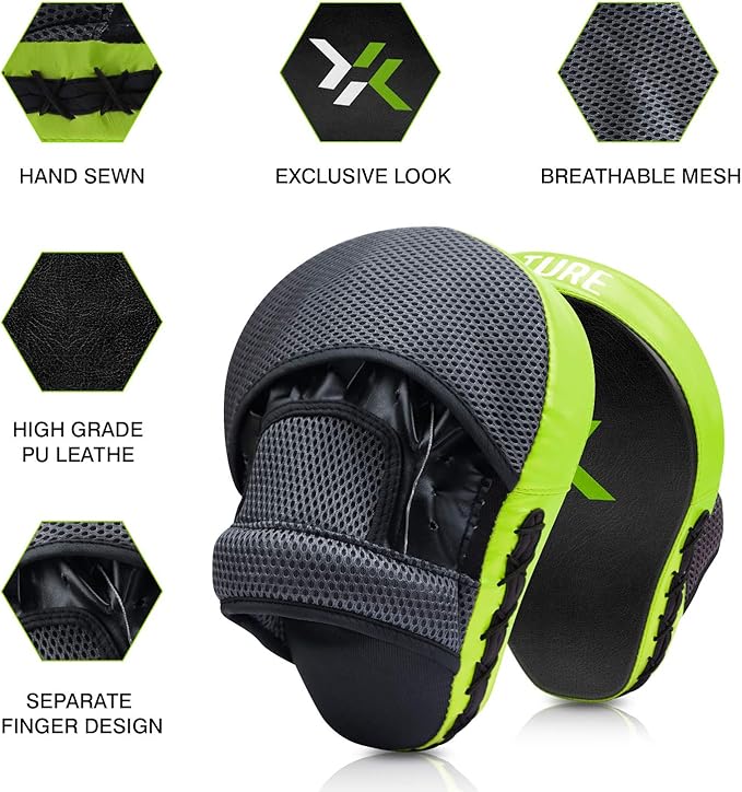 Boxing and MMA Punching Mitts - Hook & Jab Pads, Focus Punch Mitts, Target Focus Pads, and Kick Shield for Muay Thai Training
