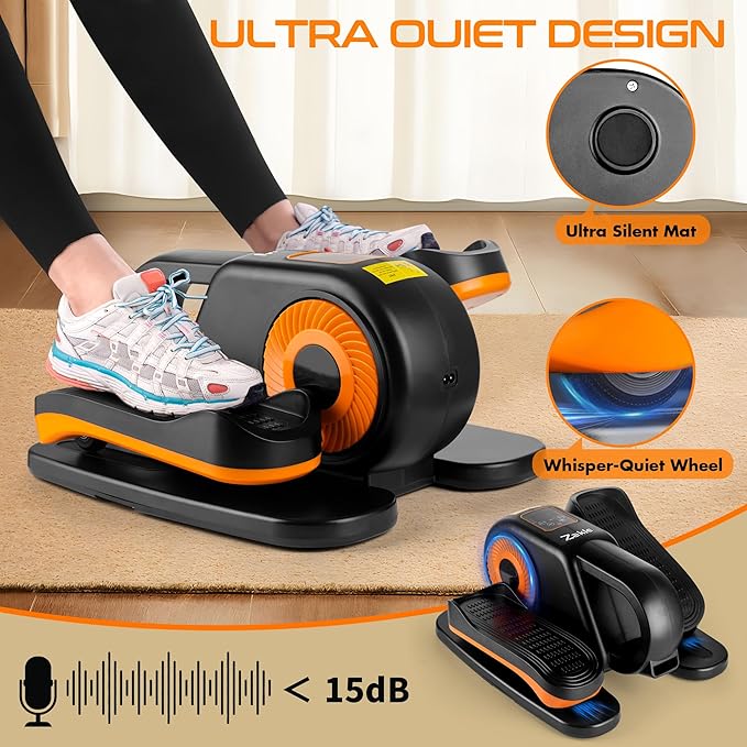 Zakle Under Desk Elliptical Machine, Ellipse Leg Exerciser as Seen on Tv for Seniors w/Remote & 12 Speeds Level, Manual & Auto Mode, Quiet Electric Seated Pedal Exerciser for Home Office