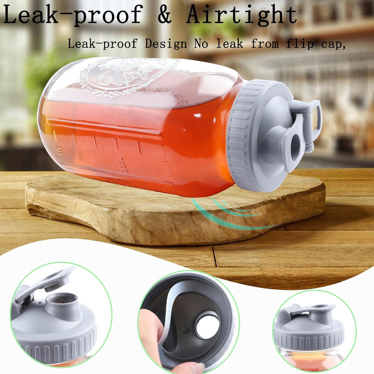 Cold Brew Mason Jar Iced Coffee Maker 64 Oz Wide Mouth Jar Cold Brew Pitcher With Coffee Filter Food Grade Airtight & Leak-Proof Pitcher 2 Quart