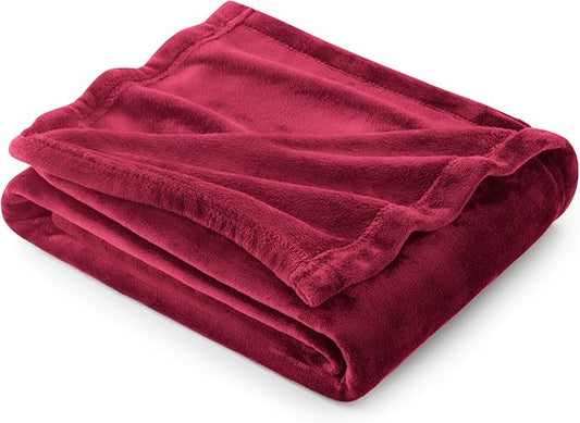 Bedsure Fleece Throw Blanket Red - 300GSM Blankets for Couch, Sofa, Bed, Soft Lightweight Plush Cozy Throws for Toddlers, 50x60 inches