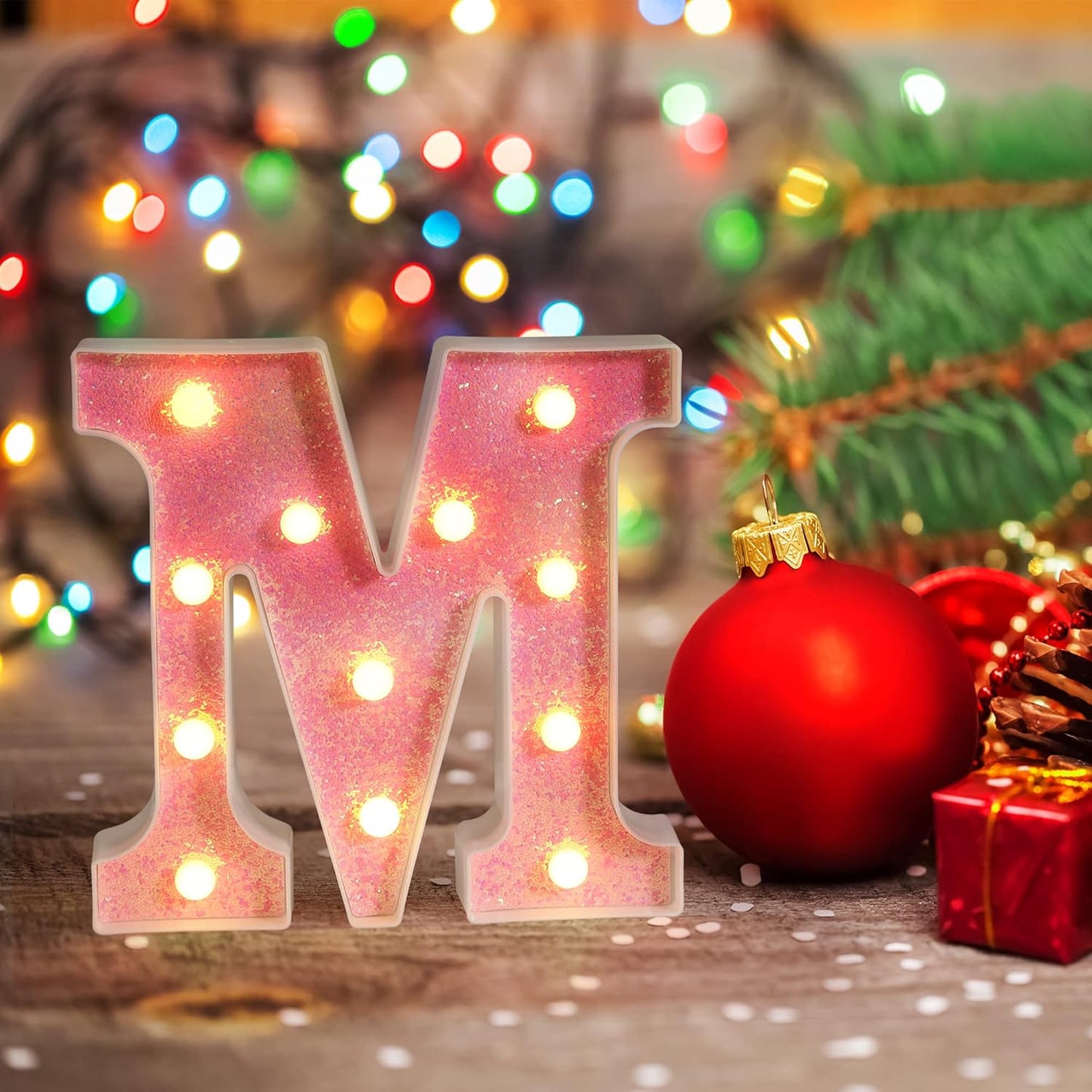 Foaky Pink Light up Letters，Pink Party Decorations,Girls Room Decor,Glitter Light Up Letters,Alphabet Letter Sign for Night Light Birthday Party Girls Gifts, Home Bar Decoration（X）