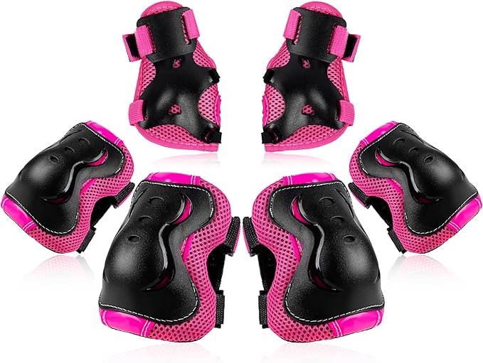 BOSONER Kids/Youth Knee Pad Elbow Pads Guards Protective Gear Set for Roller Skates Cycling BMX Bike Skateboard Inline Skatings Scooter Riding Sports