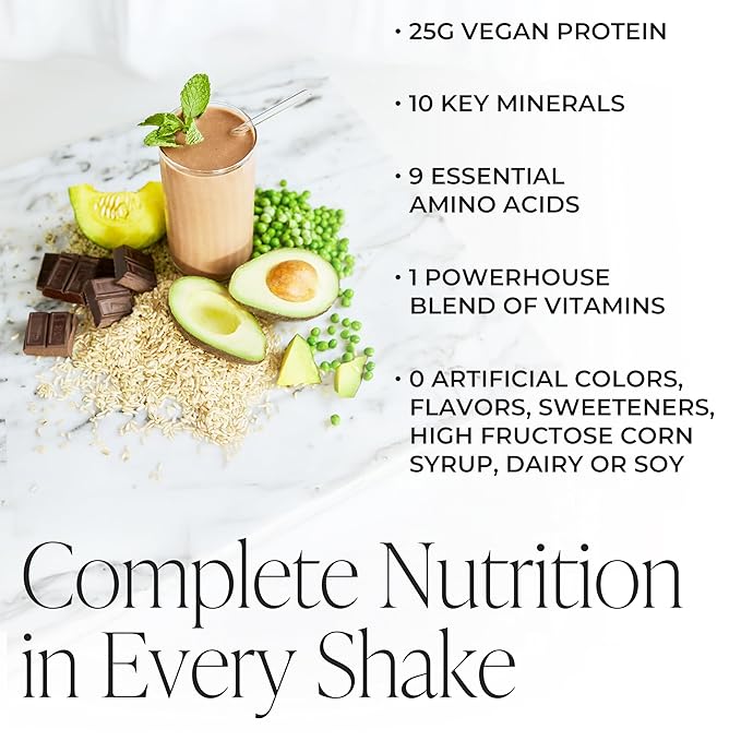 Arbonne EssentialMeal Meal Replacement Shake - Protein Shake, Vegan Protein Powder, Complete Daily Nutrition, Chocolate