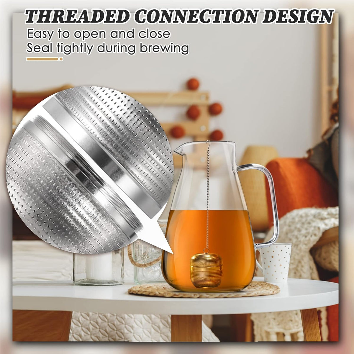 2 Pack Tea Infusers for Loose Tea, Extra Fine Mesh 18/8 Stainless Steel Tea Strainers, Loose Leaf Tea Steeper Tea Ball Tea Diffuser Tea Holder with Extended Chain Hook and Drip Tray