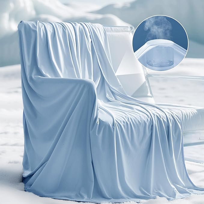 Bedsure Summer Cooling Blanket Twin XL for Hot Sleepers with Sports Mesh Design, Arc-Chill Q-Max 0.4 Lightweight Breathable Ice Cold Blankets for College Dorm, 60 x 90 Inches, Mesh Blue