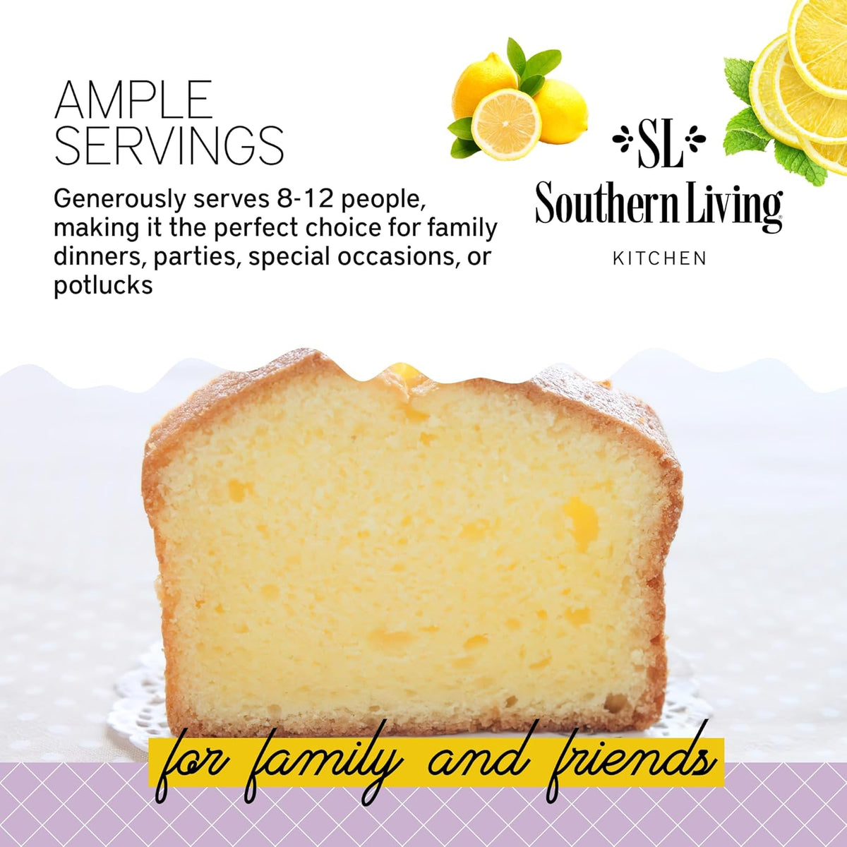 Southern Living Meyer Lemon Pound Cake Mix, Gourmet, Moist, Buttery Flavor with Easy Glaze, Perfect for 8-12 Servings, 1 Box