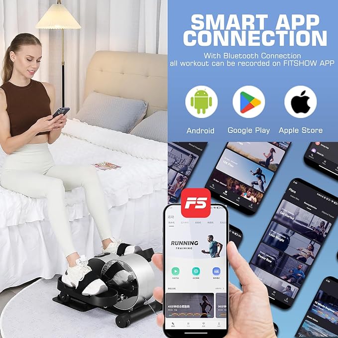 ANCHEER Under Desk Elliptical, Leg Exerciser While Sitting for Seniors with Remote Control, Display Monitor, Electric Seated Pedal Exerciser for Home, Ellipse Leg Exerciser as Seen on TV