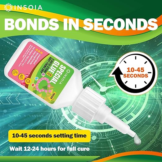 Bracelet Jewelry Glue for Elastic String, 20g Clear Elastic Knot Fixing Drip Adhesive for Bracelet String, Clay Beads, Rhinestones, Jewelry Making Kit ??Waterproof, Flexible, Non-Toxic Craft Glue