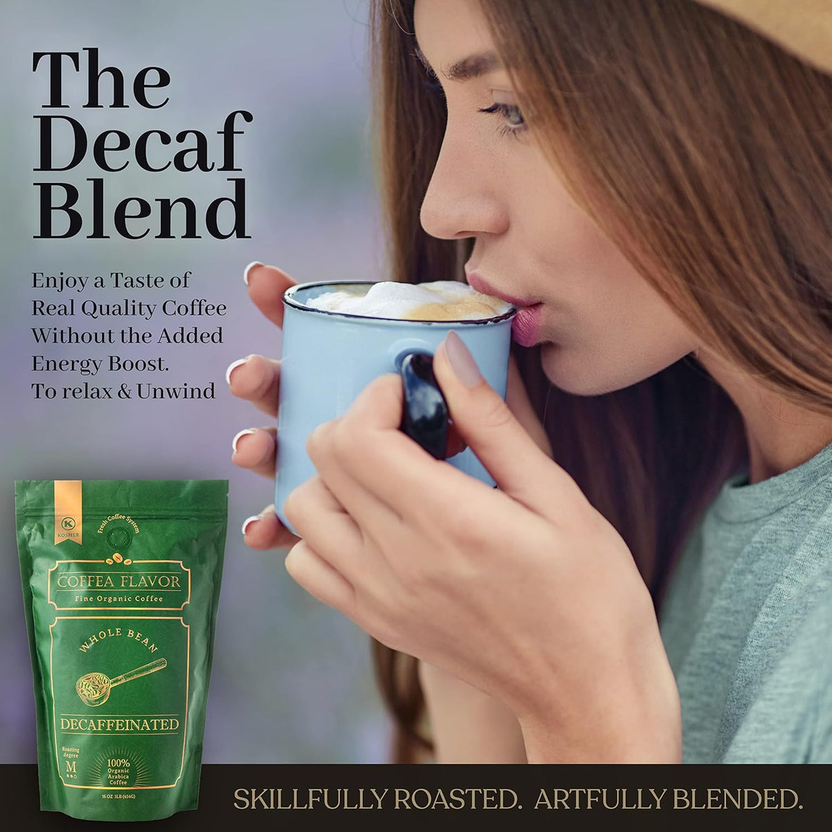 Coffea Flavor Fine Organic Coffee - Classic decaf Ground Coffee Medium Roast | 100% Arabica Coffee| Perfect for Espresso | USDA Certified Organic | Fair Trade | Grown and Roast in the Caribbean |16 Oz