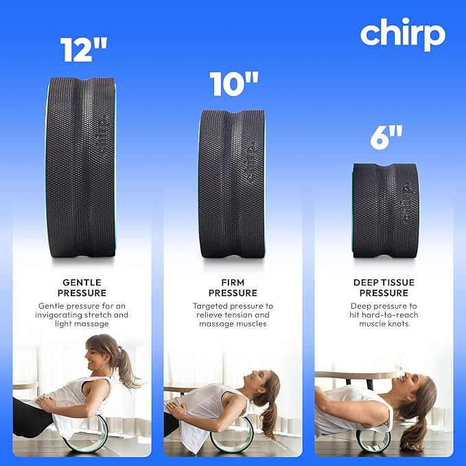 Chirp Wheel Foam Roller - Targeted Back & Neck Pain Relief, Muscle Massage, Trigger Point Therapy, High-Density Foam Tool for Physical Therapy, Stretching & Exercise, 500lbs Capacity, 10-Inch Mint
