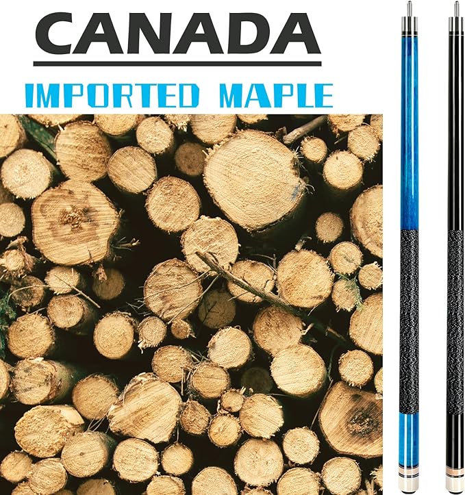 AKLOT Pool Cues,Set of 4 Pool 58" Cue Sticks Canadian Maple Wood Cue Stick for Professional Billiard Players 18 19 20 21 oz