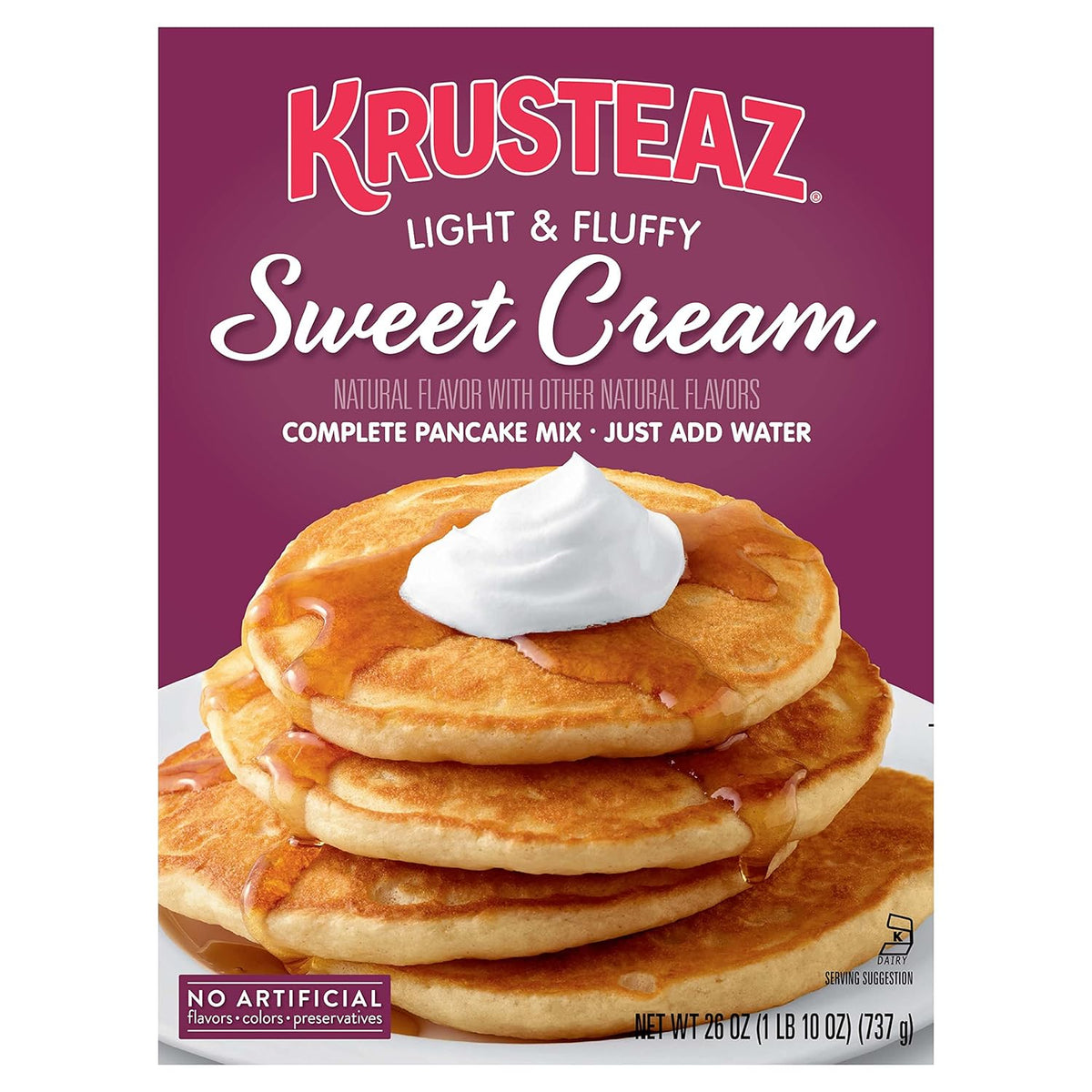 Krusteaz Original Pancake Mix Sweet Cream, 26 Ounce (Pack of 6)