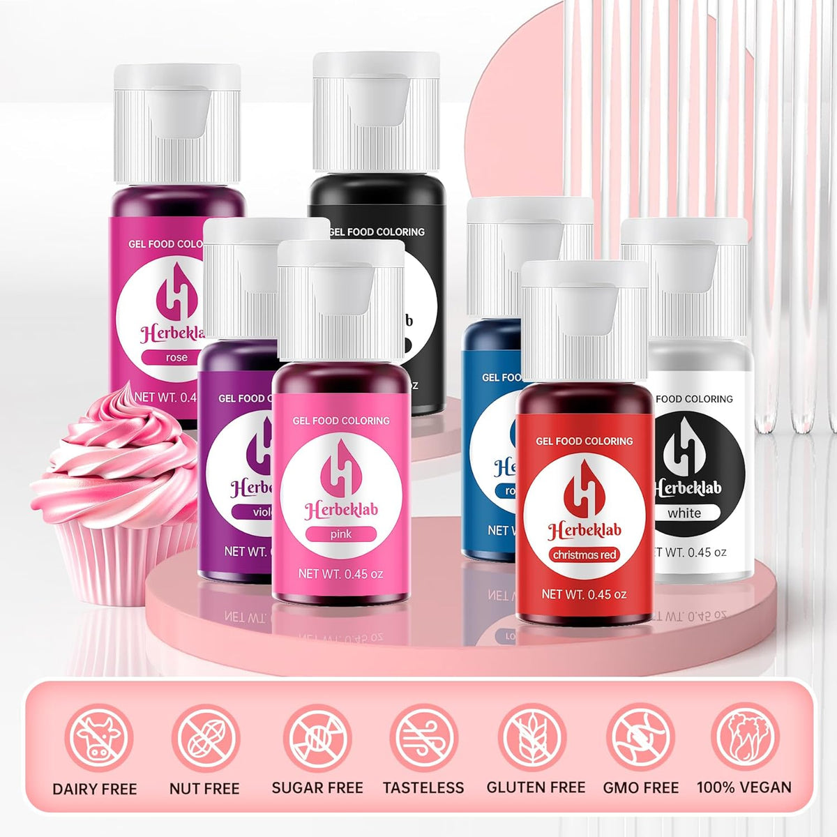 Gel Food Coloring 18 Colors x 0.45 oz Concentrated Gel Based Food Dye Vibrant Icing Colors for Baking Cake Decorating Cookies