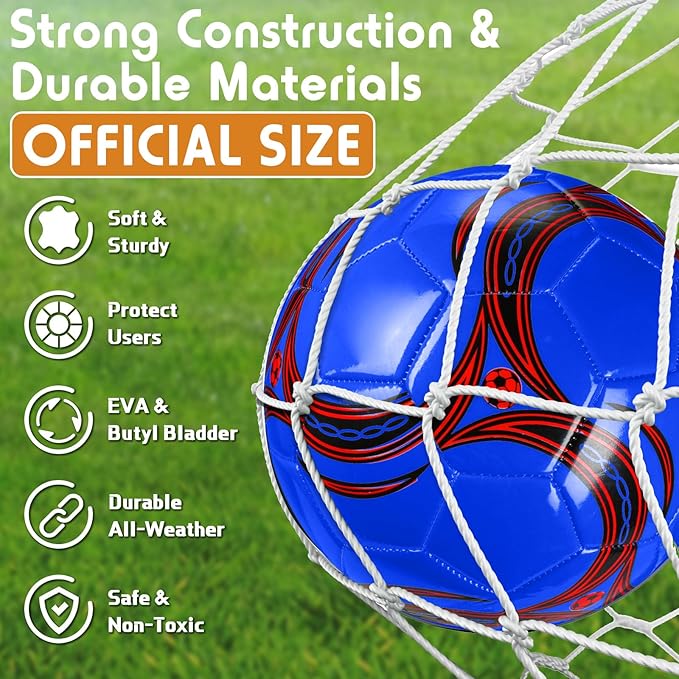 12 Pcs Soccer Balls for Teen Adult Bulk Deflated Soccer Ball with Pump Size 5 Indoor Outdoor Training Practice for School Sports Game Birthday Gifts Party Back to School