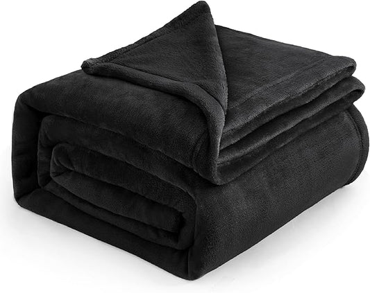Bedsure Fleece Blanket California King Size Black - Lightweight Plush Fuzzy Cozy Soft Bed Blankets, 102x96 inches