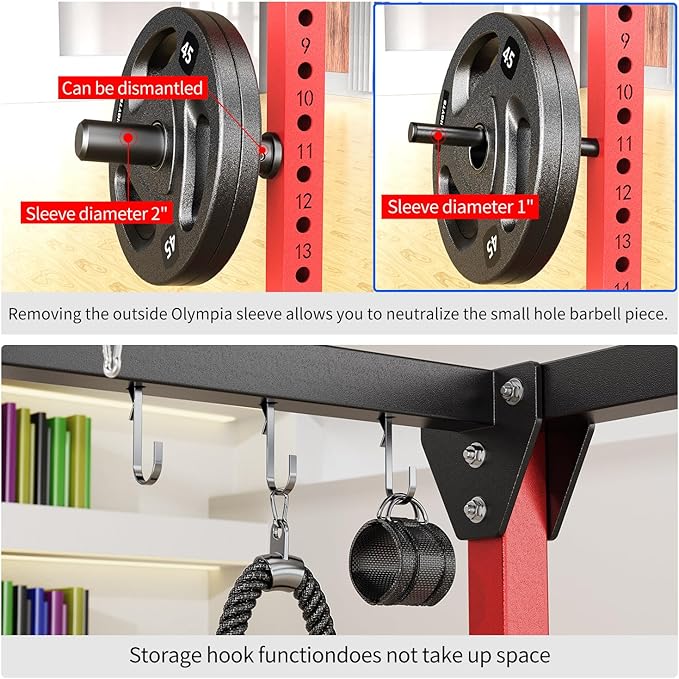 Power Cages Multi-Purpose Squat Rack with Cable Crossover System, Matching Weight Bench, Olympic Barbell Weight Set for Garage and Home Gyms