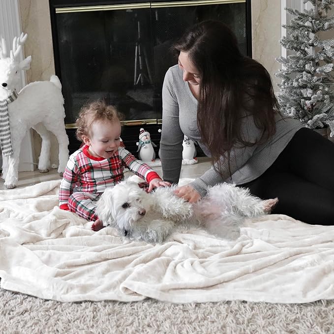 Bedsure Fleece Blankets King Size White - Bed Blanket Soft Lightweight Plush Cozy Fuzzy Luxury Microfiber, 108x90 inches